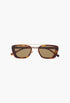 Scales - Rectangular Sunglasses In Tortoiseshell Effect Acetate And Gold Metal - GLAM MODA
